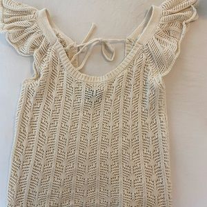 Flutter sleeve crocheted top